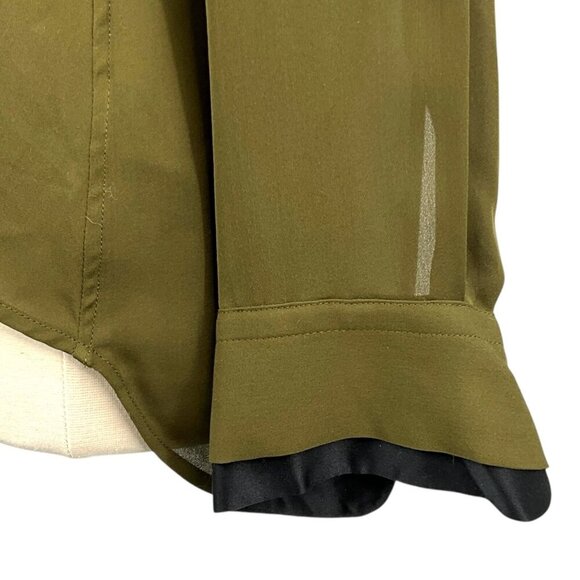 rag & bone Victor Blouse Forest Green Size M 100% Silk Faux Wrap V Neck *READ* - Picture 4 of 11